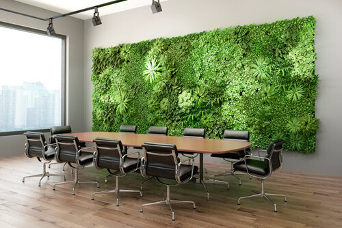 Office with greenery