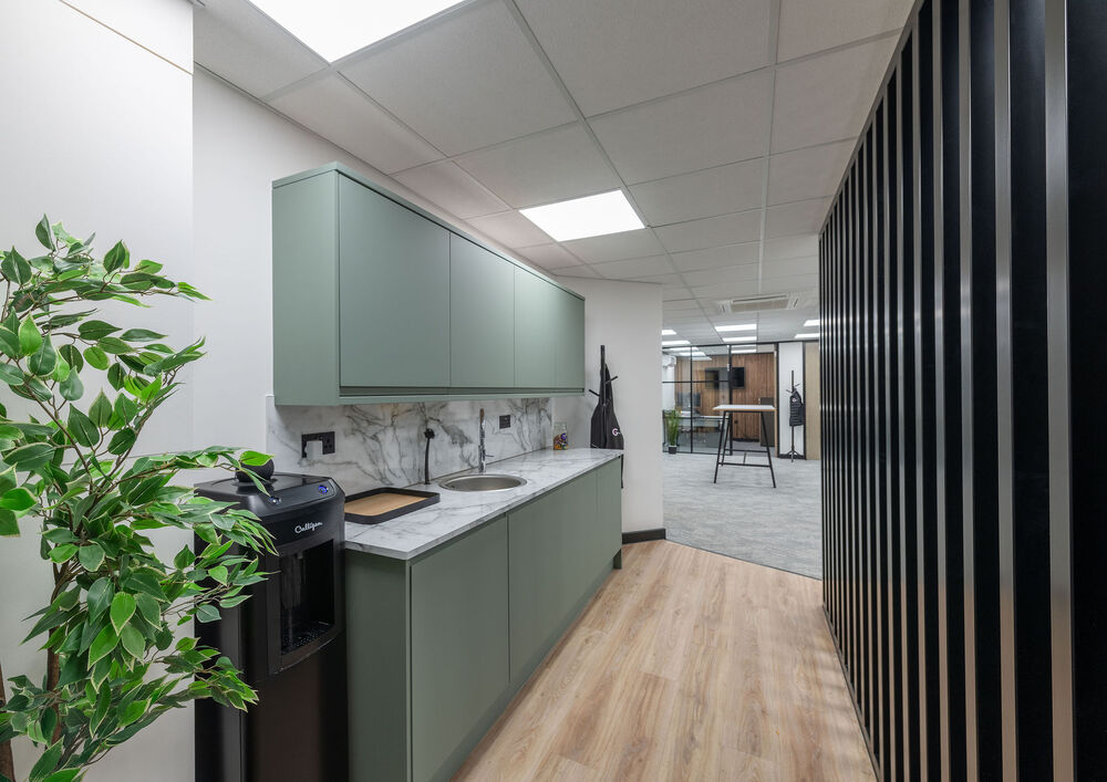 Kitchen area in modern office space
